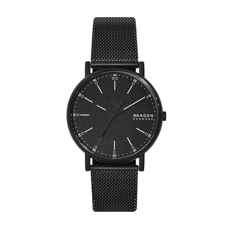 Skagen Men's Signatur Three-Hand Black Stainless Steel Mesh Band Watch (Model: SKW6579) - Image 1